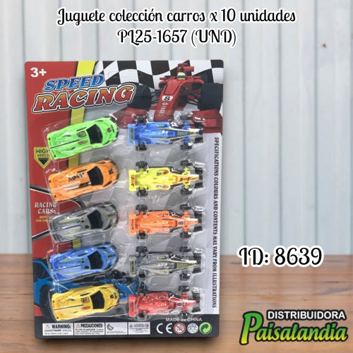 Juguete colección carros x 10 unidades PL25-1657 (UND)