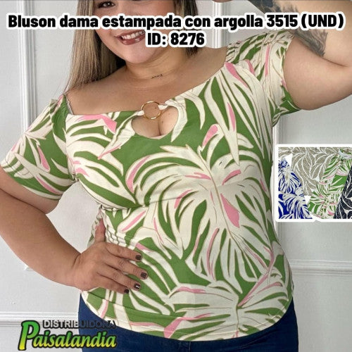 Bluson dama estampada con argolla 3515 (UND)