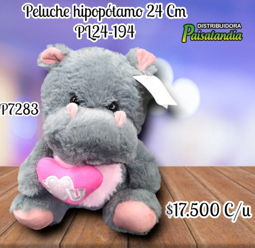 Peluche hipopótamo 24 Cm PL24-194