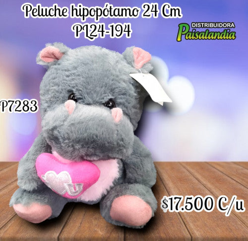 Peluche hipopótamo 24 cm PL24-194 (UND)