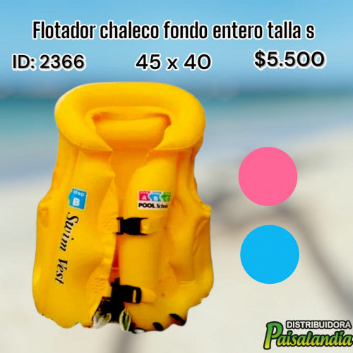 Flotador chaleco fondo entero talla S (UND)