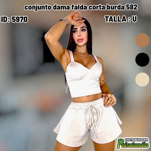 conjunto dama falda corta burda 582 (UND)