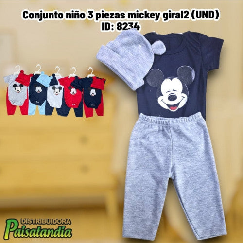 Conjunto niño 3 piezas mickey giral2 (UND)