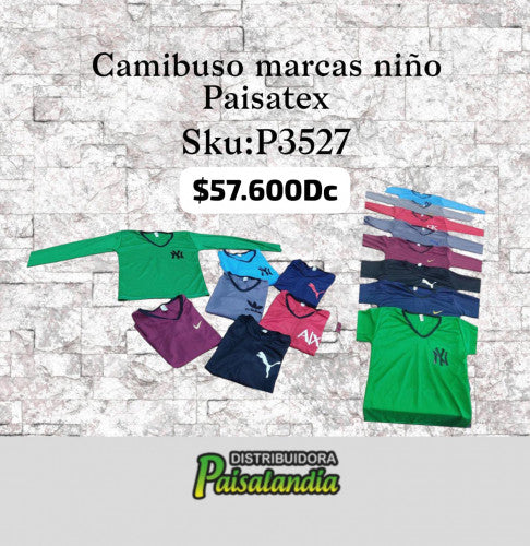 Camibuso marcas niño paisatex