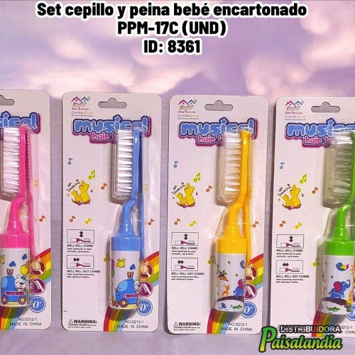 Set cepillo y peina bebé encartonado PPM-17C (UND)