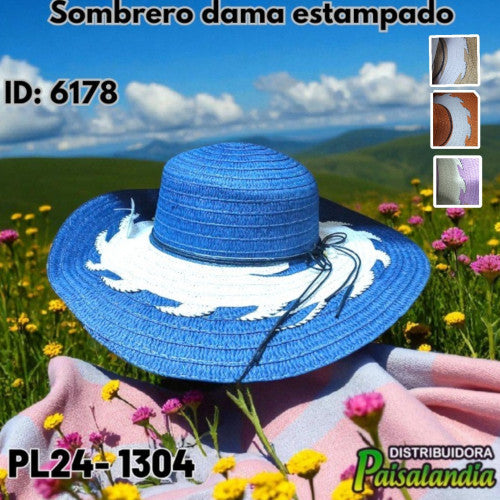 Sombrero dama estampado PL24-1304 30 x30 cm (UND)