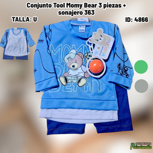 Conjunto Tool Momy Bear 3 piezas + sonajero 363 (UND)