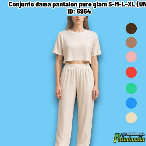 Conjunto dama pantalon pure glam S-M-L-XL (UN)