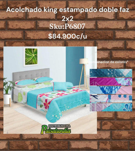 Acolchado King Estampado doble faz 2x2