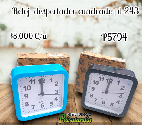 Reloj  despertador cuadrado pl-243