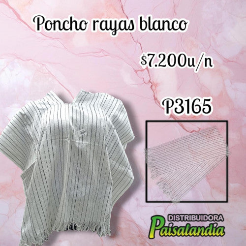 Poncho rayas blanco (UND)