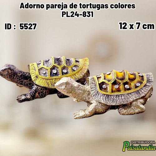 Adorno pareja de tortugas colores PL24-831 (UND)
