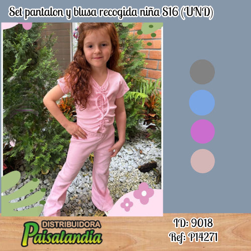 Set pantalon y blusa recogida niña S16 (UND)