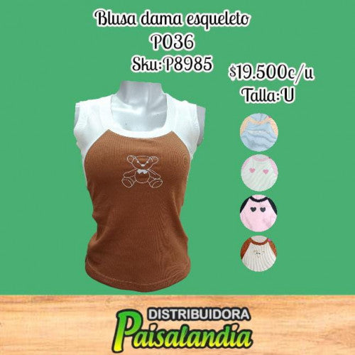 Blusa dama esqueleto P036 (UND)