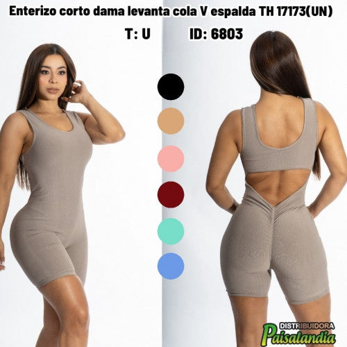 Enterizo corto dama levanta cola V espalda TH 17173(UN)