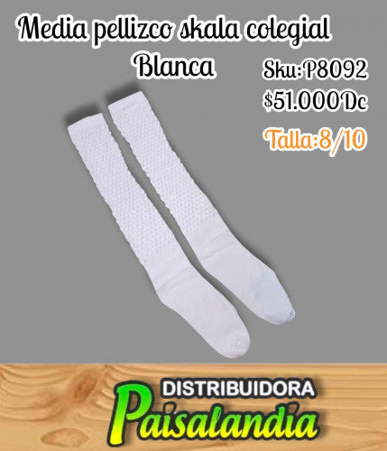 Media pellizco Skala blanca talla 8-10 (DC)