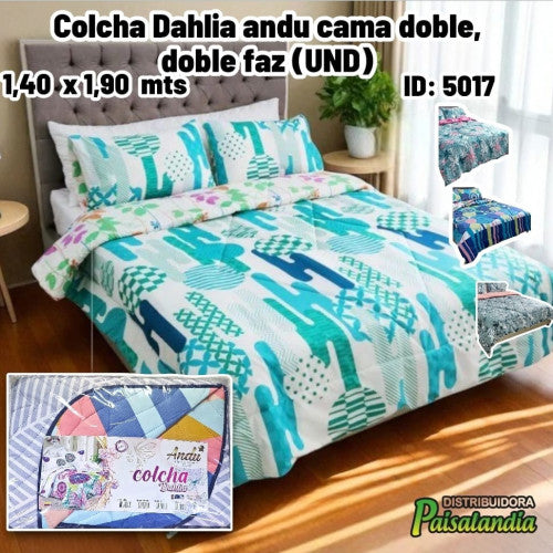 Colcha Dahlia andu cama doble, doble faz (UND)