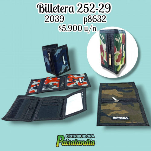 Billetera militar colores surtidos 252-29 (UND)