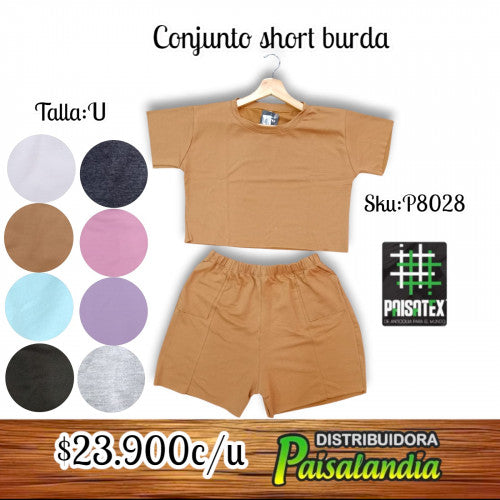 Conjunto short y blusa paisatex