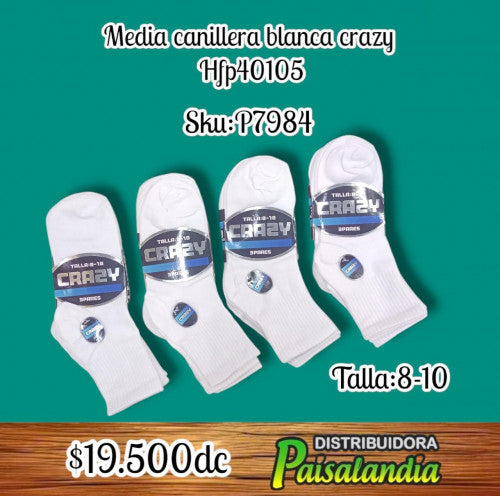 Media canillera blanca crazy 8-10 HFP40105