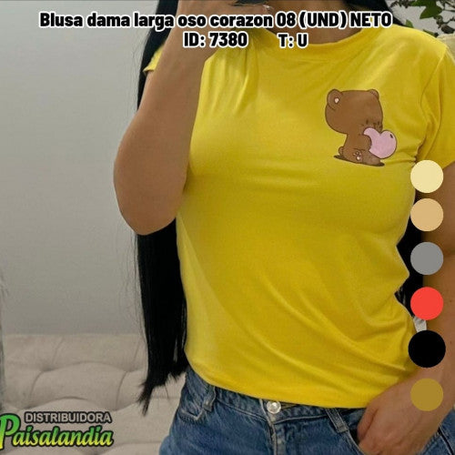 Blusa dama larga oso corazon 08 (UND) NETO