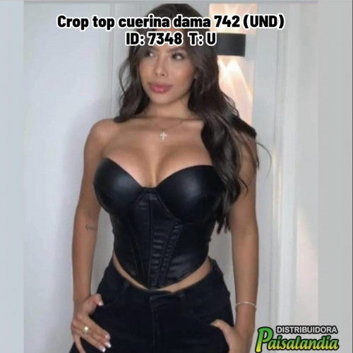 Crop top cuerina dama 742 (UND)