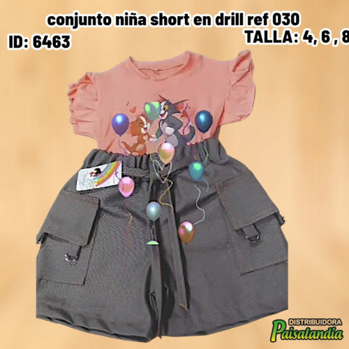 conjunto niña short en drill ref 030 (UND)