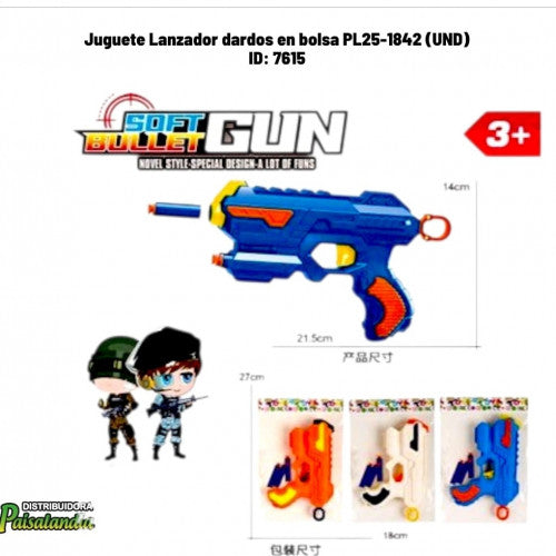 Juguete Lanzador dardos en bolsa PL25-1842 (UND)