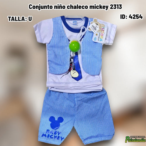 Conjunto niño chaleco mickey 2313 (UND)