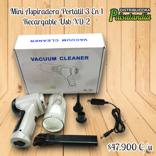 Mini aspiradora portátil 3 en 1 recargable USB XD-2 (UND)