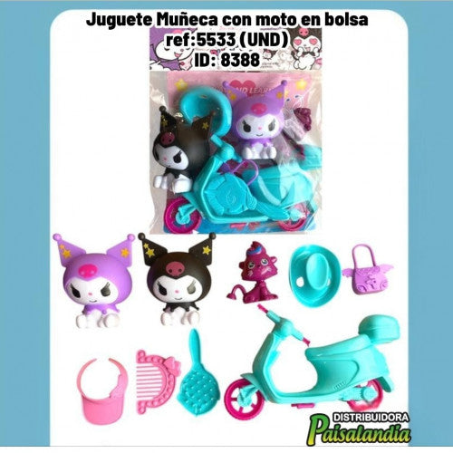 Juguete Muñeca con moto en bolsa ref:5533 (UND)