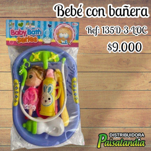 Juguete bebé con bañera 135D-3-LOC (UND)