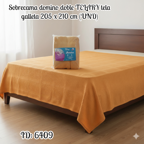 Sobrecama domino doble TELARY tela galleta 205 x 210 cm (UND)