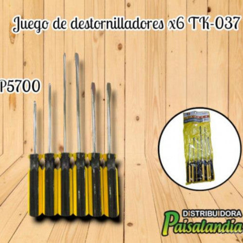 Juego de destornilladores x6 TK-037 (UND)