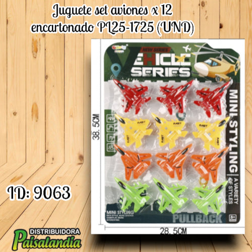 Juguete set aviones x 9 encartonado PL25-1725 (UND)