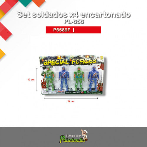 Juguete set soldados x4 encartonado PL-656 (UND)