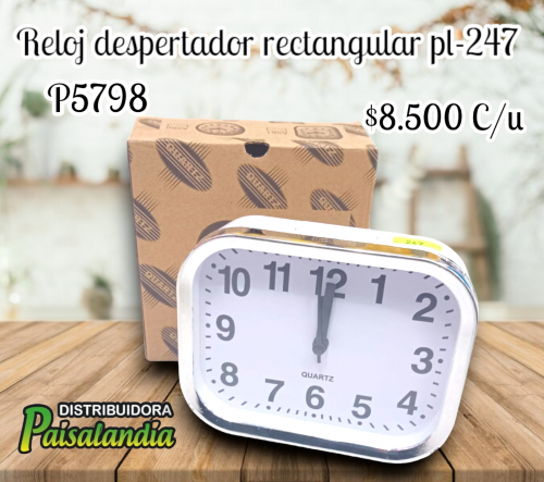 Reloj despertador rectangular pl-247