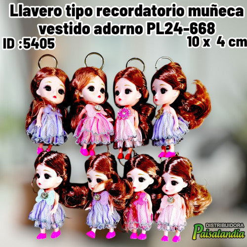 Llavero tipo recordatorio muñeca vestido adorno PL24-668 (UND)