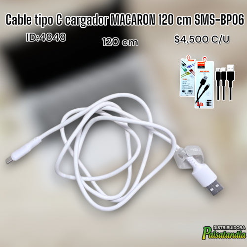 Cable tipo C cargador MACARON 120 cm SMS-BP06 (UND)