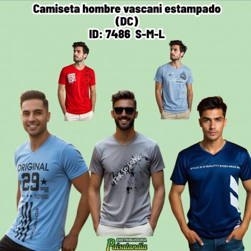 Camiseta hombre vascani estampado (DC)