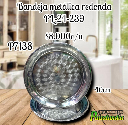 Bandeja metálica redonda PL24-239 (UND)