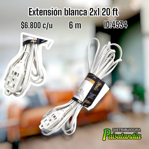 Extensión blanca 20FT (UND)