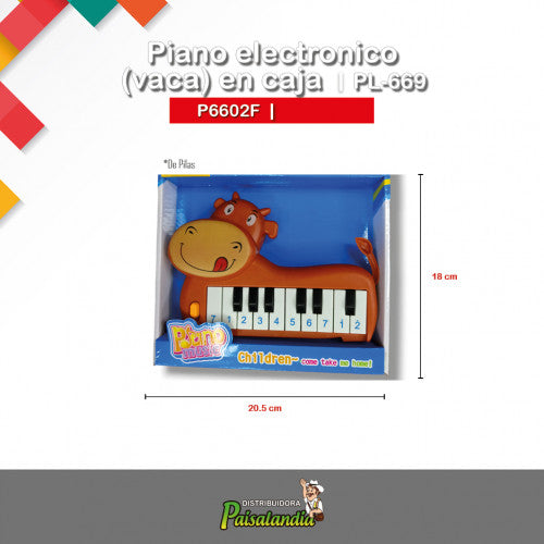 Juguete piano electrónico (vaca) en caja PL-669 (UND)