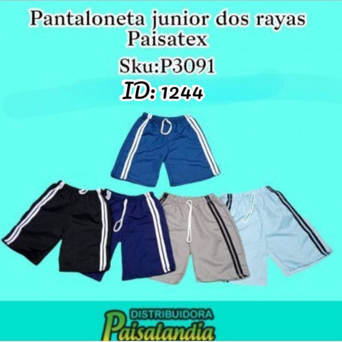 Pantaloneta niño Junior 2 rayas f.e paisatex (DC)