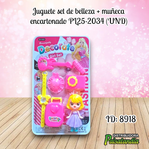 Juguete set de belleza + muñeca encartonado PL25-2034 (UND)