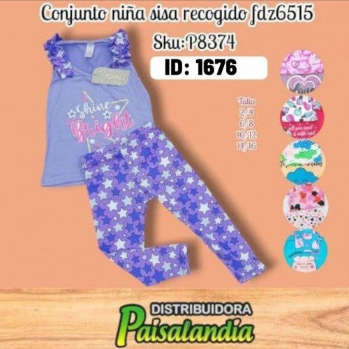 Conjunto niña sisa recogido y leggins fdz6515 (UND)