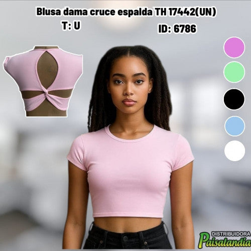 Blusa dama cruce espalda TH 17442(UN)
