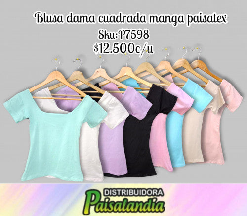 Blusa cuadrada manga paisatex