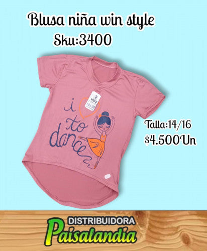 Blusa niña win style 08