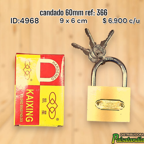 candado 60mm ref: 366 (UND)